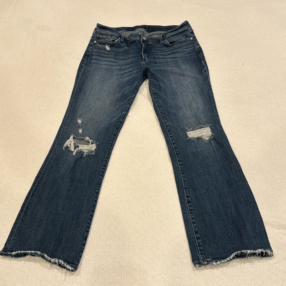 Abercrombie Harper Low Rise Skinny Boot Distressed Jeans
